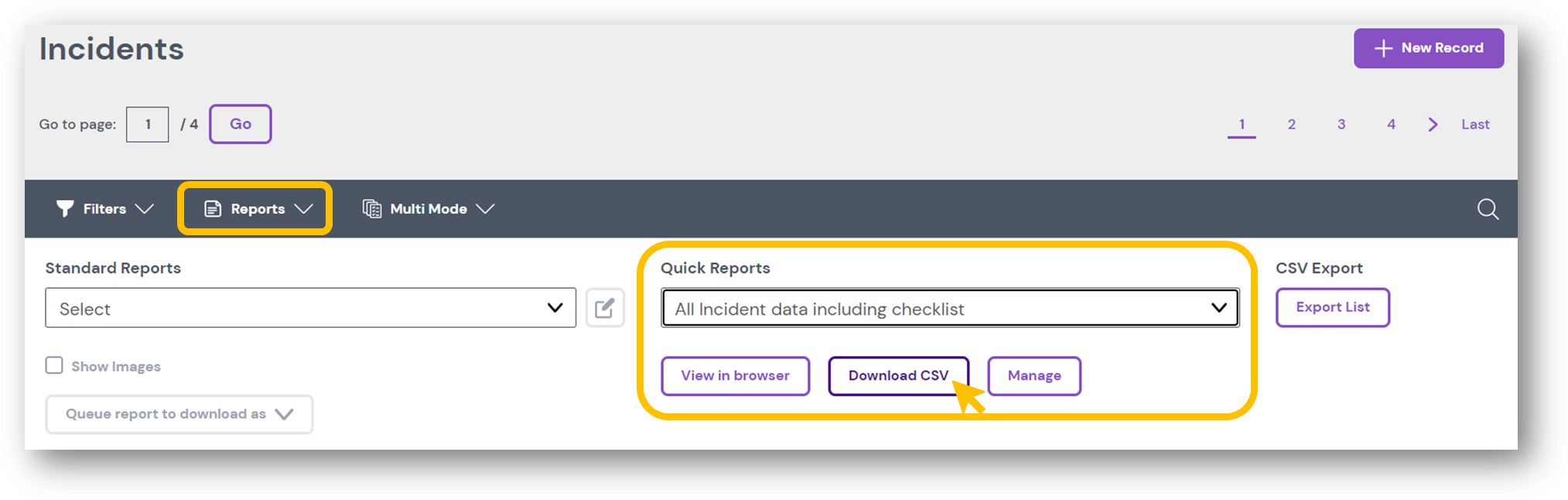 CSV report download June 13