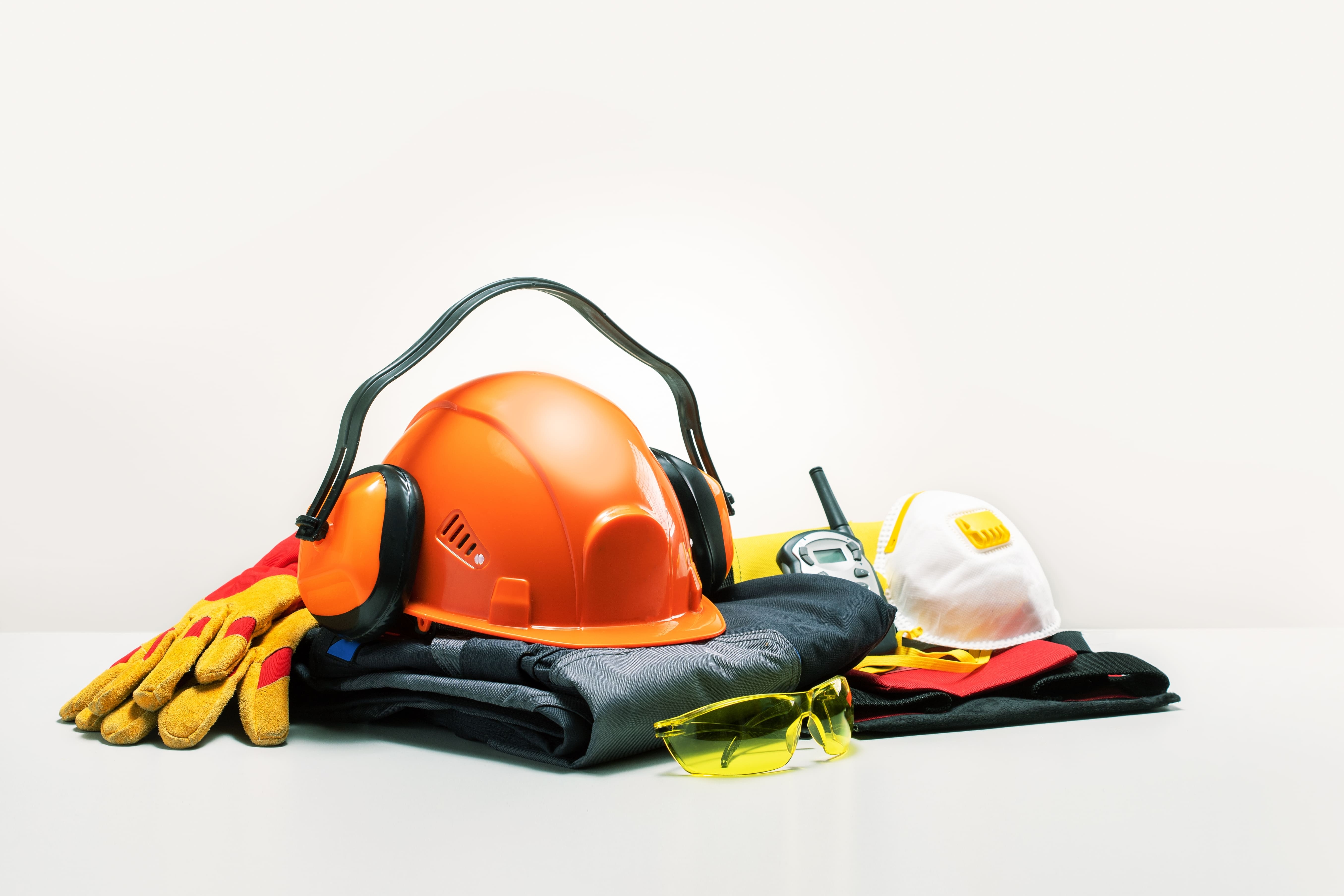 Pile of personal protective equipment on display