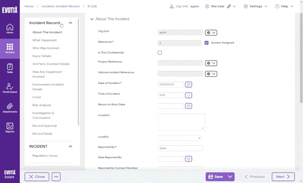 Side Nav recording